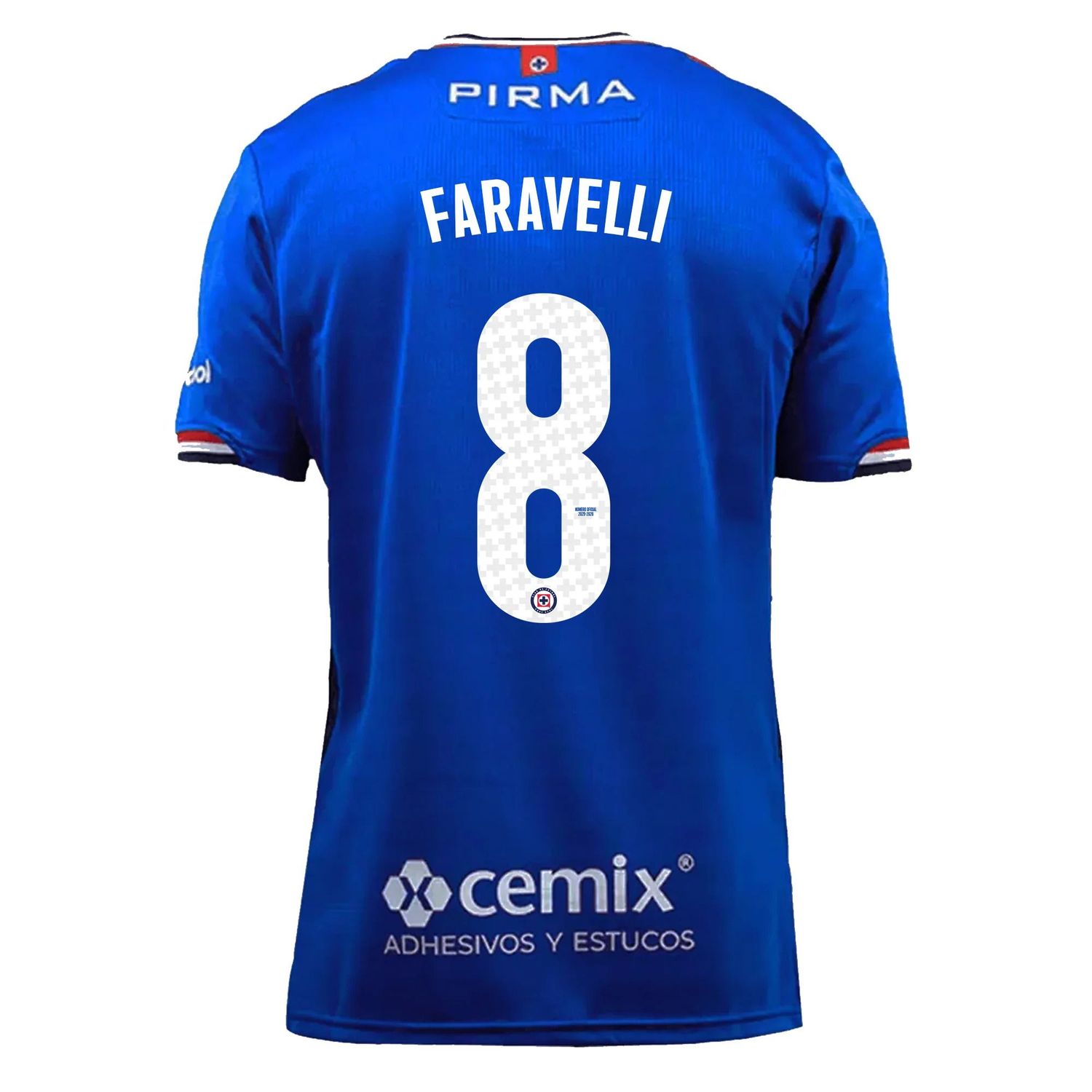 Cruz Azul Lorenzo Faravelli  8 Home Jersey 2025/26 (Player Version) Cruz Azul Lorenzo Faravelli  8 Home Jersey 2025/26 (Player Version)