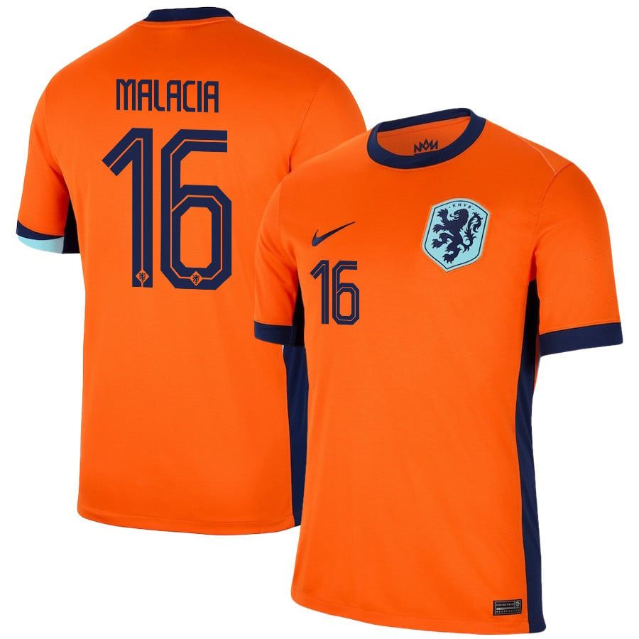 2024 Netherlands Malacia 16 Home Jersey 2024 Netherlands Malacia 16 Home Jersey