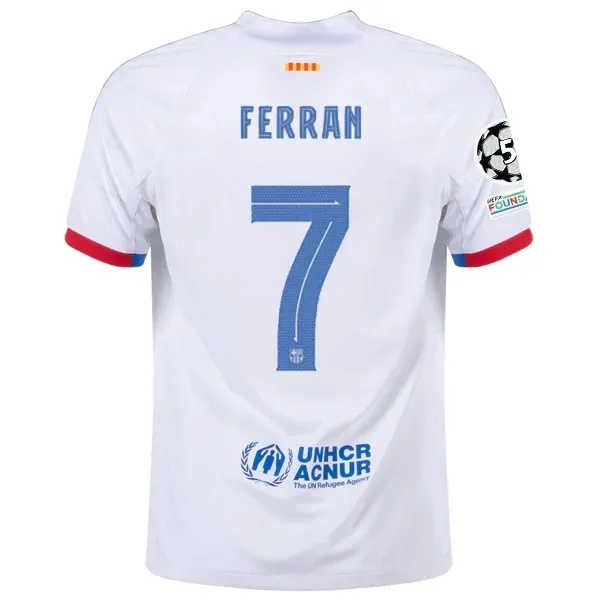 Barcelona Ferran Torres Away Jersey 2023/2024 With Champions League Patches Barcelona Ferran Torres Away Jersey 2023/2024 With Champions League Patches