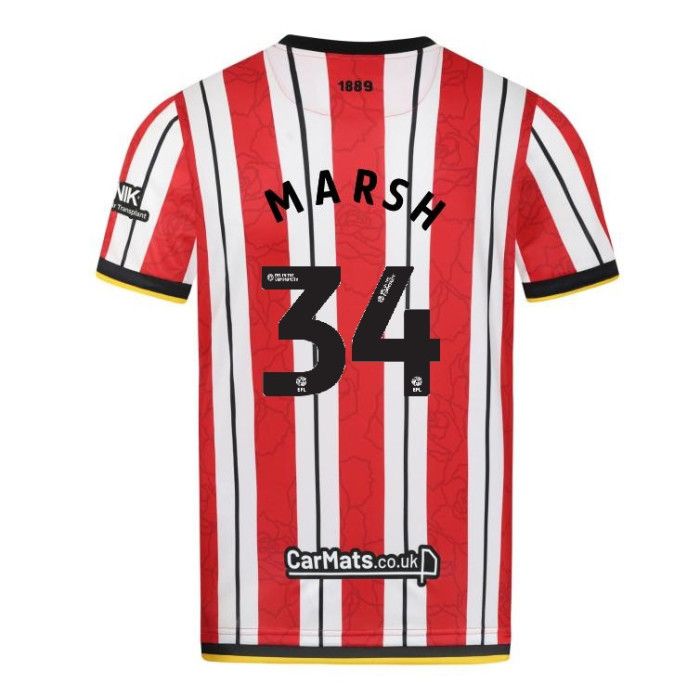 24-25 Sheffield United Home MARSH 34 Jersey