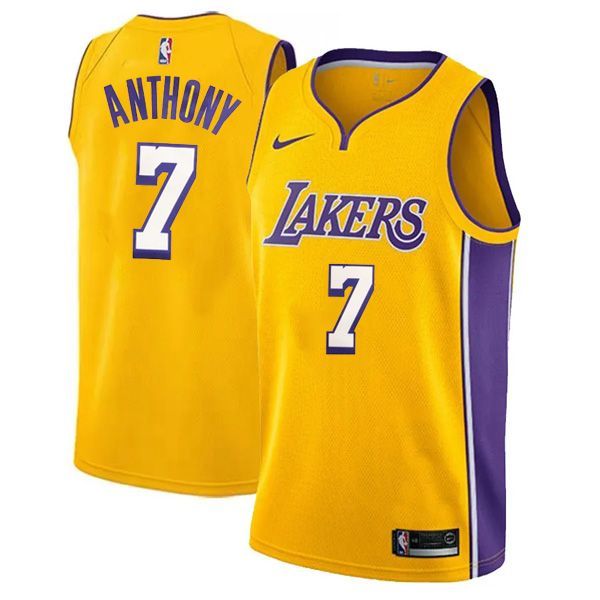 Los Angeles Lakers Swingman Gold Icon Edition Jersey Carmelo Anthony 7