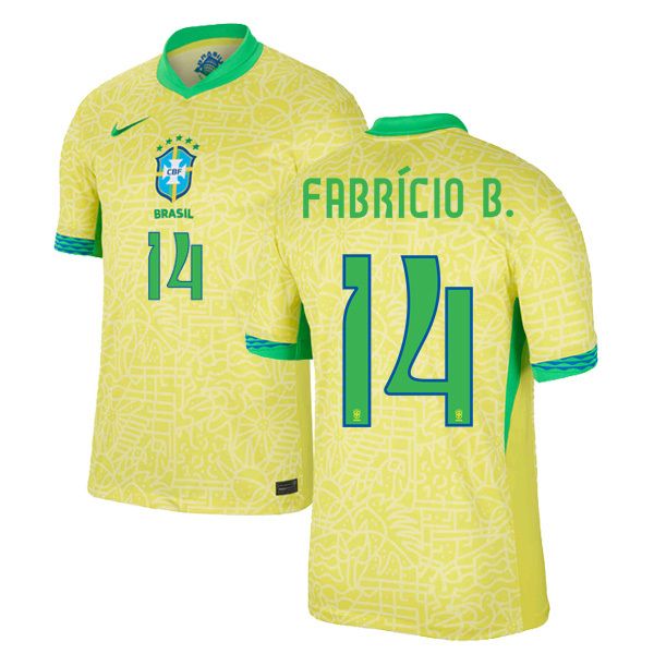 2024 Brazil Home Jersey FABRÍCIO B. 14 2024 Brazil Home Jersey FABRÍCIO B. 14