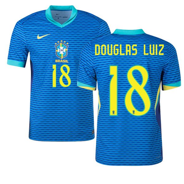 2024 Brazil DOUGLAS LUIZ 18 Away Jersey (Player Version)