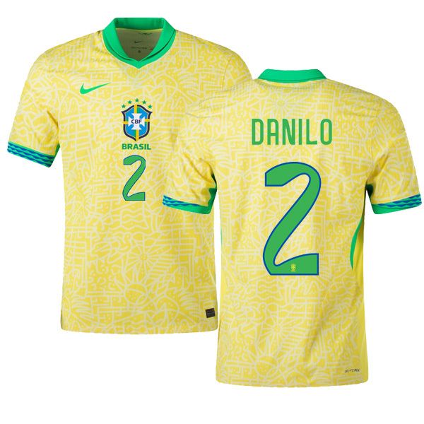 2024 Brazil DANILO 2 Home Jersey (Player Version)