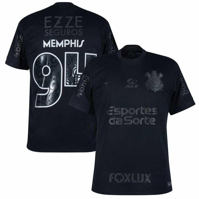 Corinthians Memphis Depay #94 Away Jersey 2024/25  (Full Sponsor)