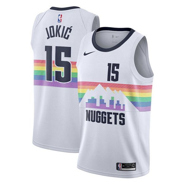 Men’s Denver Nuggets White Nikola Jokic #15 Swingman Jersey City Edition Men’s Denver Nuggets White Nikola Jokic #15 Swingman Jersey City Edition