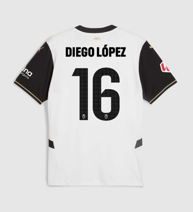 24-25 Valencia Home DIEGO LÓPEZ 16 Jersey 24-25 Valencia Home DIEGO LÓPEZ 16 Jersey