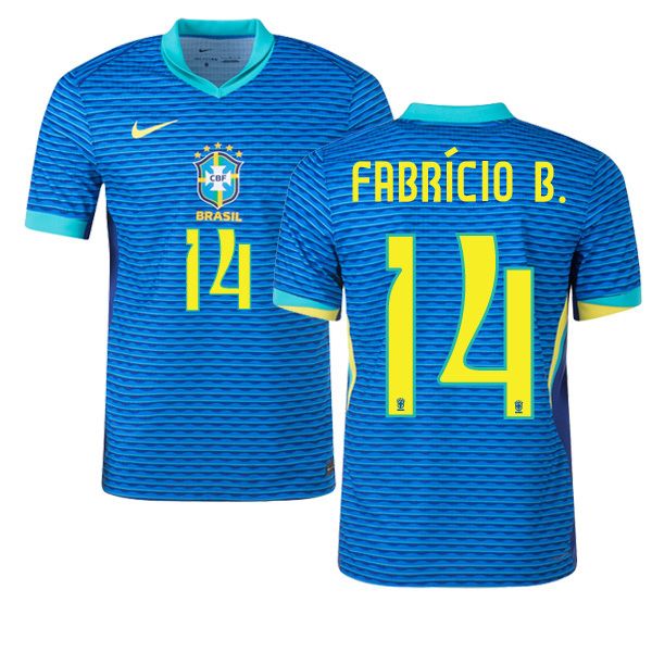 2024 Brazil FABRÍCIO B. 14 Away Jersey (Player Version)
