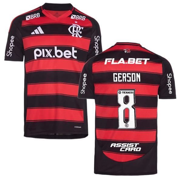 25-26 Flamengo Home Gerson 8 Jersey Full Sponsor 25-26 Flamengo Home Gerson 8 Jersey Full Sponsor