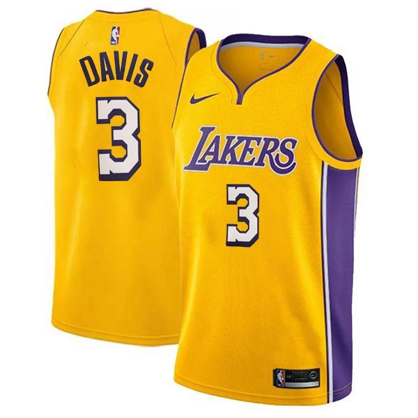 Los Angeles Lakers Swingman Gold Icon Edition Jersey Anthony Davis 3