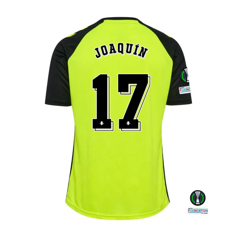 Real Betis Joaquín #17 Away Jersey 2024/25 With UEFA Conference League Patches