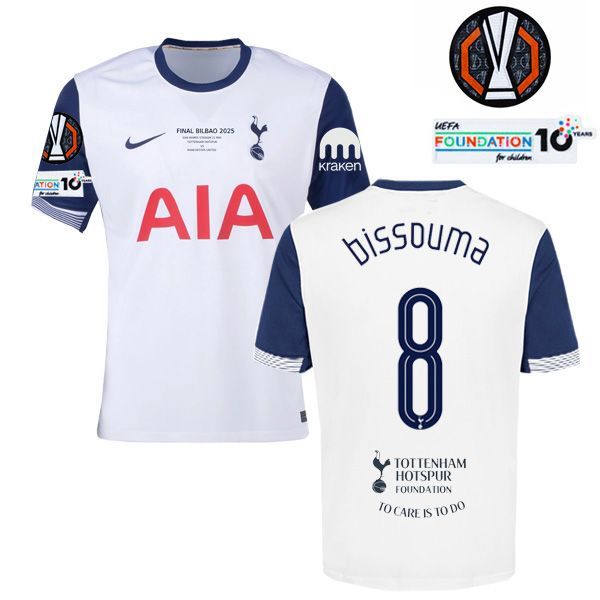 Tottenham Hotspur Yves Bissouma #8 Home Europa League Final Jersey 2024/2025 Tottenham Hotspur Yves Bissouma #8 Home Europa League Final Jersey 2024/2025