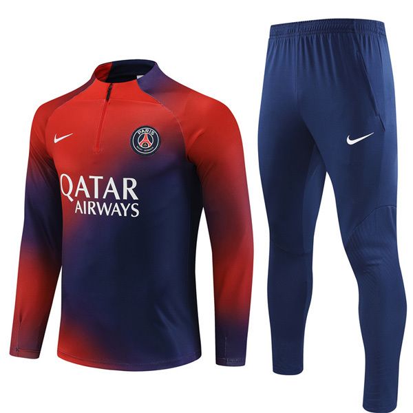 23-24 PSG Red Navy Zipper Tracksuit