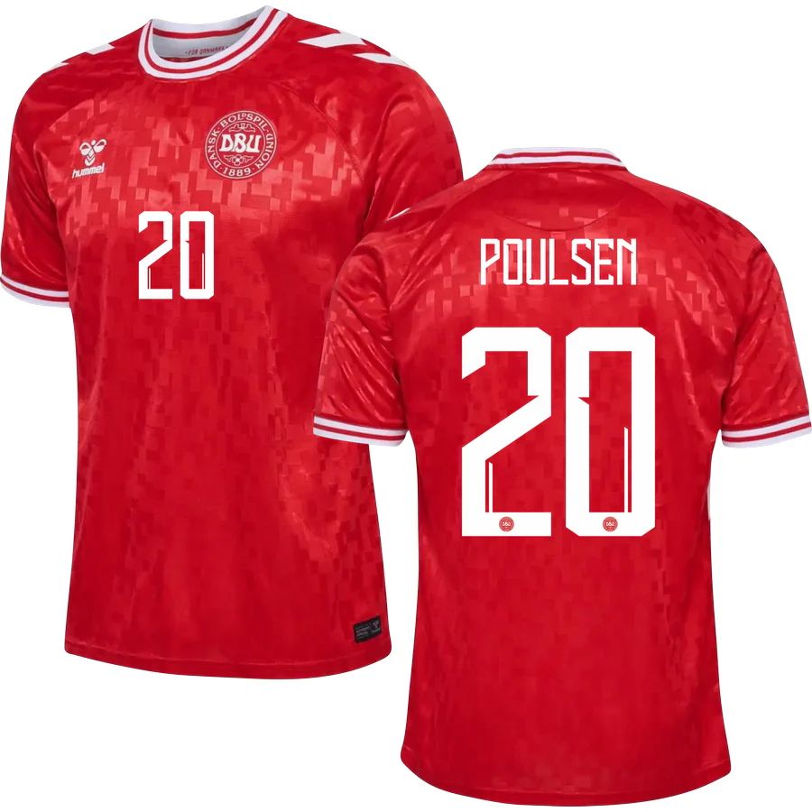 2024 Denmark POULSEN 20 Home Jersey 2024 Denmark POULSEN 20 Home Jersey