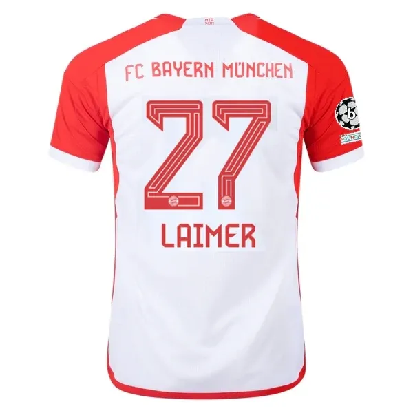 Bayern Munich Konrad Laimer Home Jersey 2023/2024 With Champions League Patches Bayern Munich Konrad Laimer Home Jersey 2023/2024 With Champions League Patches