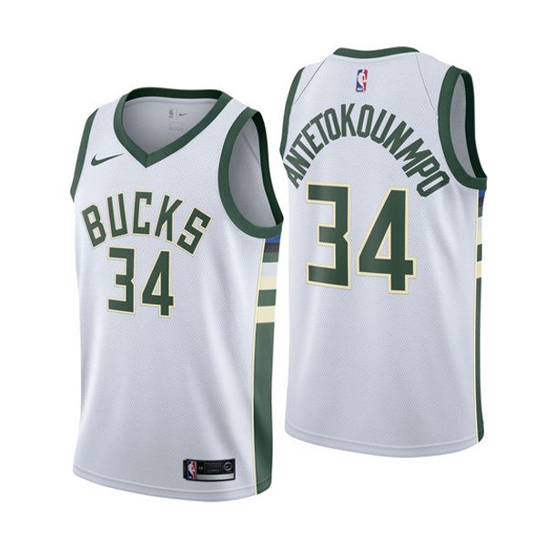 Milwaukee Bucks Giannis Antetokounmpo #34 White Statement Swingman Jersey Milwaukee Bucks Giannis Antetokounmpo #34 White Statement Swingman Jersey
