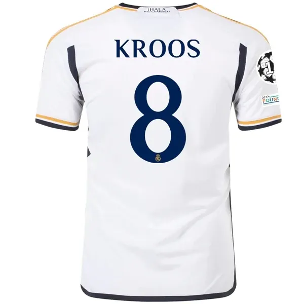Real Madrid Toni Kroos Home Jersey 2023/2024 With Champions League + Club World Cup Patches Real Madrid Toni Kroos Home Jersey 2023/2024 With Champions League + Club World Cup Patches