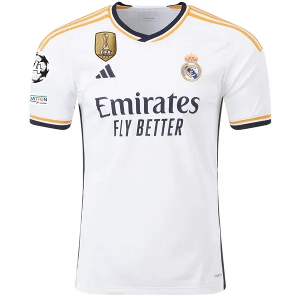 Real Madrid Home Jersey 2023/2024 With Champions League + Club World Cup Patches