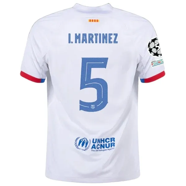 Barcelona Iñigo Martinez Away Jersey 2023/2024 With Champions League Patches Barcelona Iñigo Martinez Away Jersey 2023/2024 With Champions League Patches