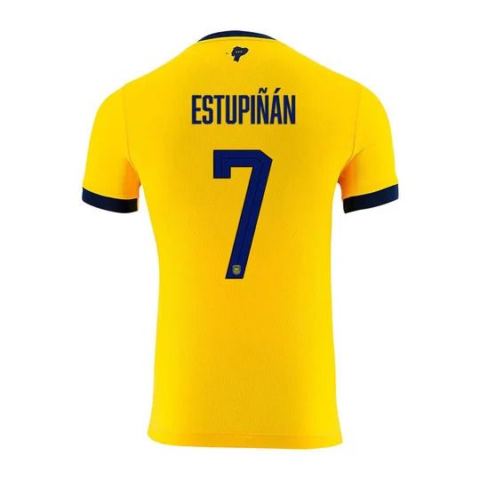 Ecuador Home Pervis Estupiñán #7 World Cup Jersey 2022