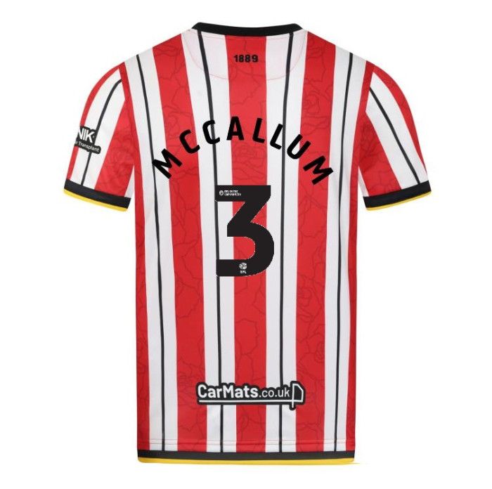 24-25 Sheffield United Home MCCALLUM 3 Jersey