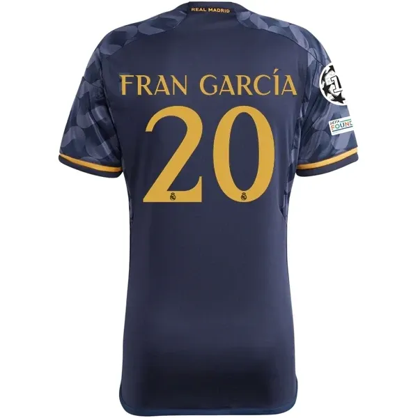 Real Madrid Fran Garcia Away Jersey 2023/2024 With Champions League + Club World Cup Patches