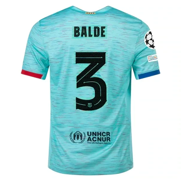 Barcelona Alejandro Balde Third Jersey 2023/2024 With Champions League Patches