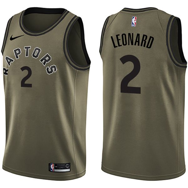 Toronto Raptors Kawhi Leonard Green NBA Swingman Salute to Service Jersey