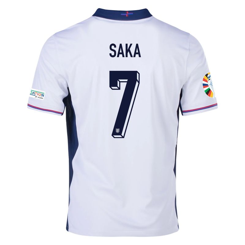 England Euro's  2024 BUKAYO SAKA  #7 Home Jersey With Patches