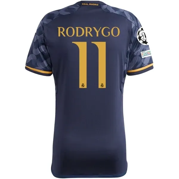 Real Madrid Rodrygo Away Jersey 2023/2024 With Champions League + Club World Cup Patches