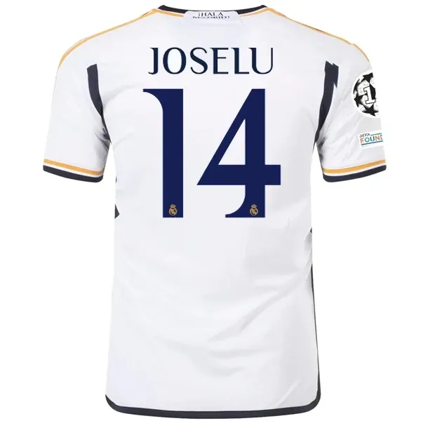 Real Madrid Joselu Home Jersey 2023/2024 With Champions League + Club World Cup Patches Real Madrid Joselu Home Jersey 2023/2024 With Champions League + Club World Cup Patches