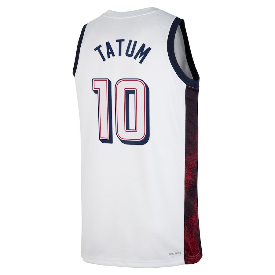 Jayson Tatum #10 White Men's USA Basketball 2024 Swingman Player Jersey Jayson Tatum #10 White Men's USA Basketball 2024 Swingman Player Jersey