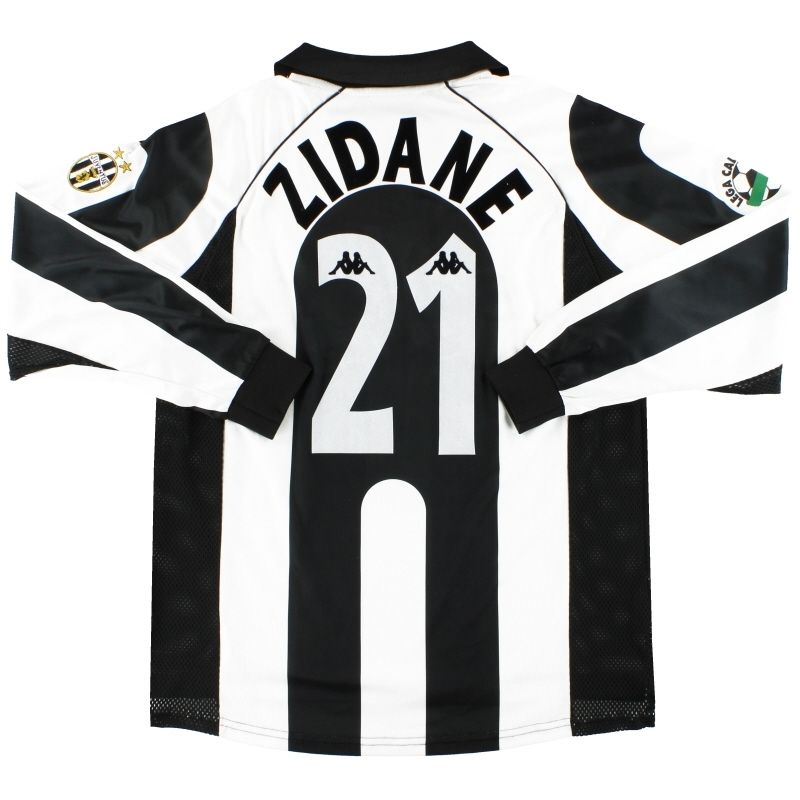 Juventus Home Zinedine Zidane #21 Retro Long Sleeve Jersey 1997-98 (Replica)