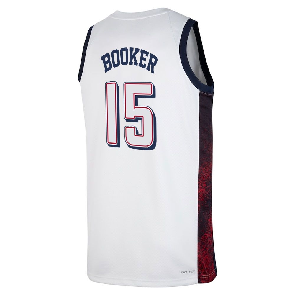 Devin Booker #15 White Men's USA Basketball 2024 Swingman Player Jersey Devin Booker #15 White Men's USA Basketball 2024 Swingman Player Jersey
