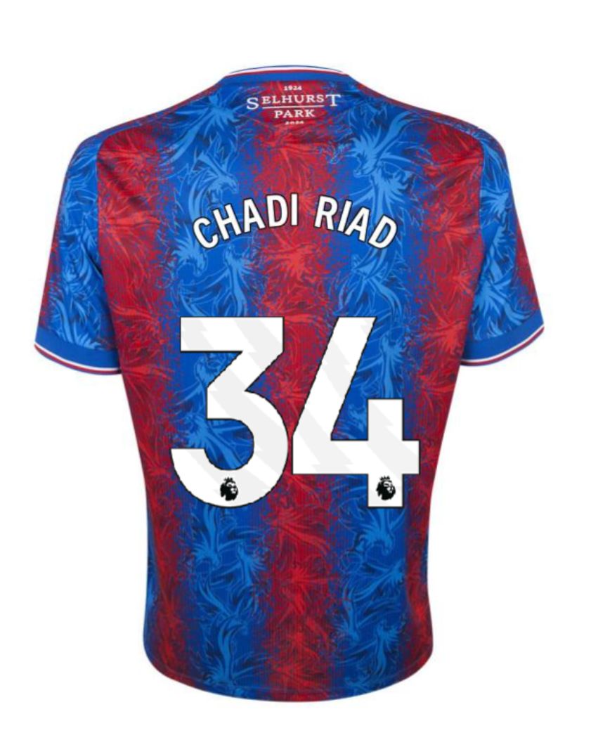 Crystal Palace Home CHADI RIAD 34 Jersey 24-25 Crystal Palace Home CHADI RIAD 34 Jersey 24-25