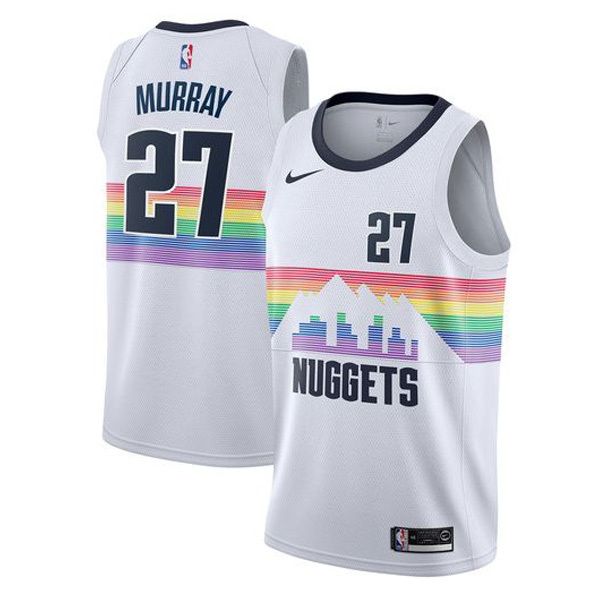 Men‘s Denver Nuggets White Jamal Murray #27 Swingman Jersey City Edition Men‘s Denver Nuggets White Jamal Murray #27 Swingman Jersey City Edition