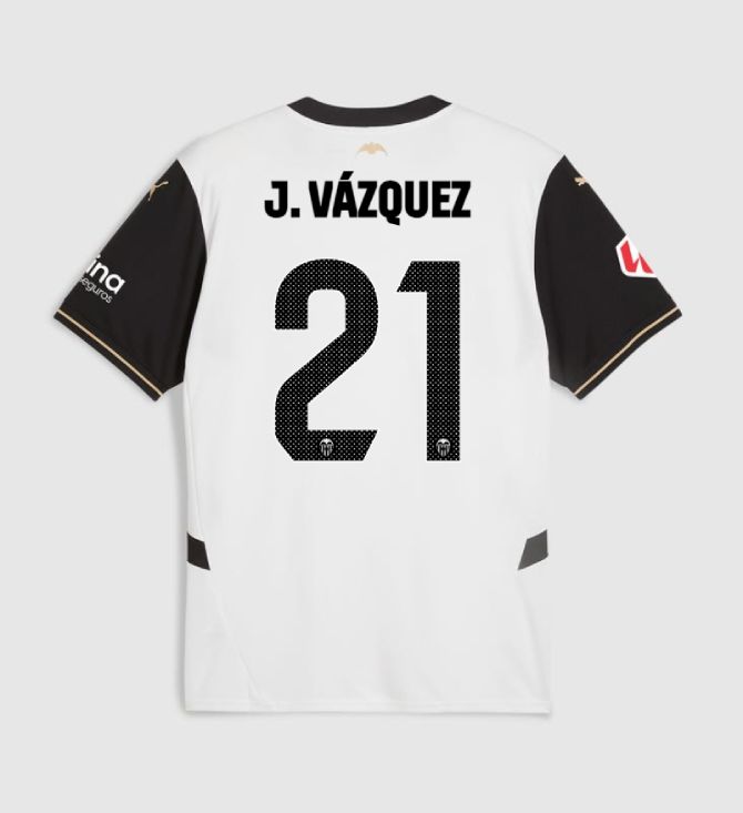 24-25 Valencia Home J. VÁZQUEZ 21 Jersey 24-25 Valencia Home J. VÁZQUEZ 21 Jersey