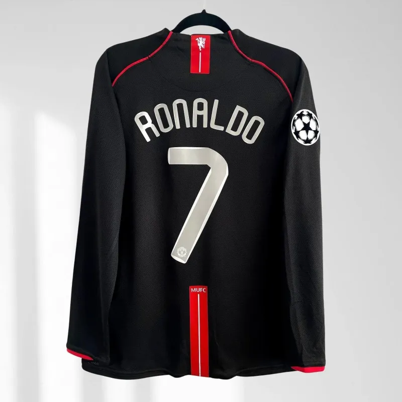 Manchester United  Ronaldo #7 Away Long Sleeve Retro Jersey 2007-08