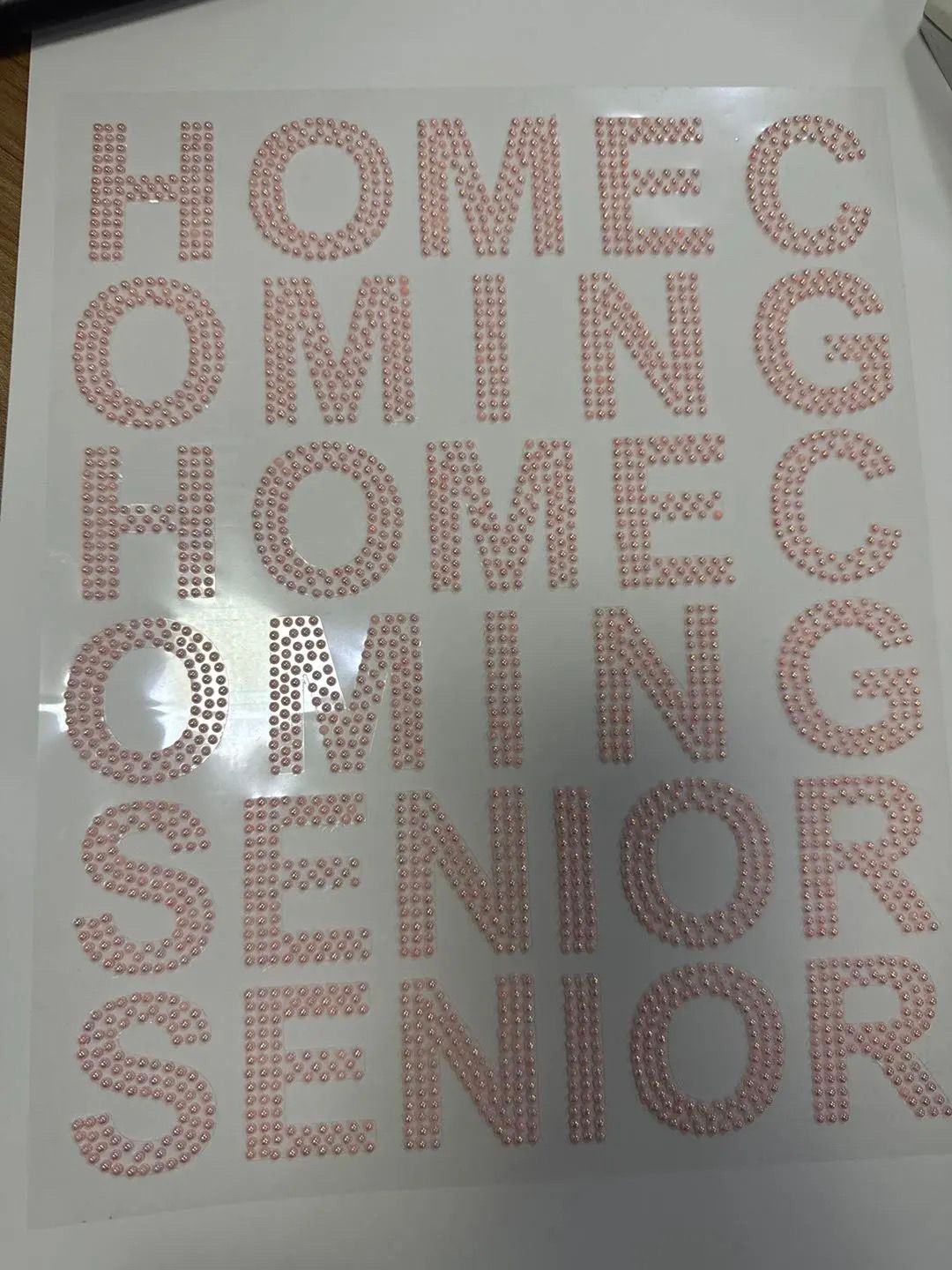 SENIOR and HOMECOMING Pink Pearl Letters