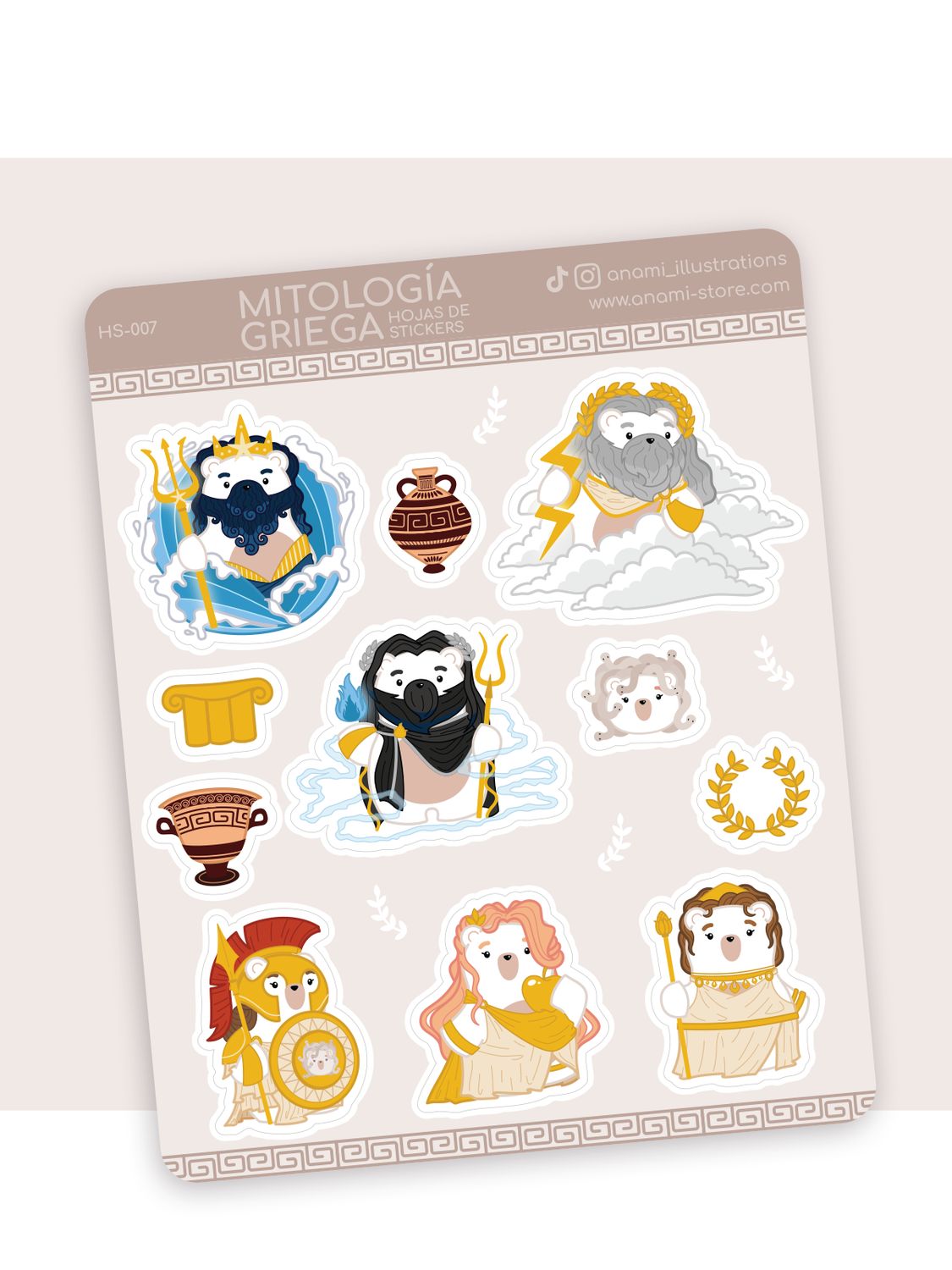 Hoja de stickers de Mitología Griega