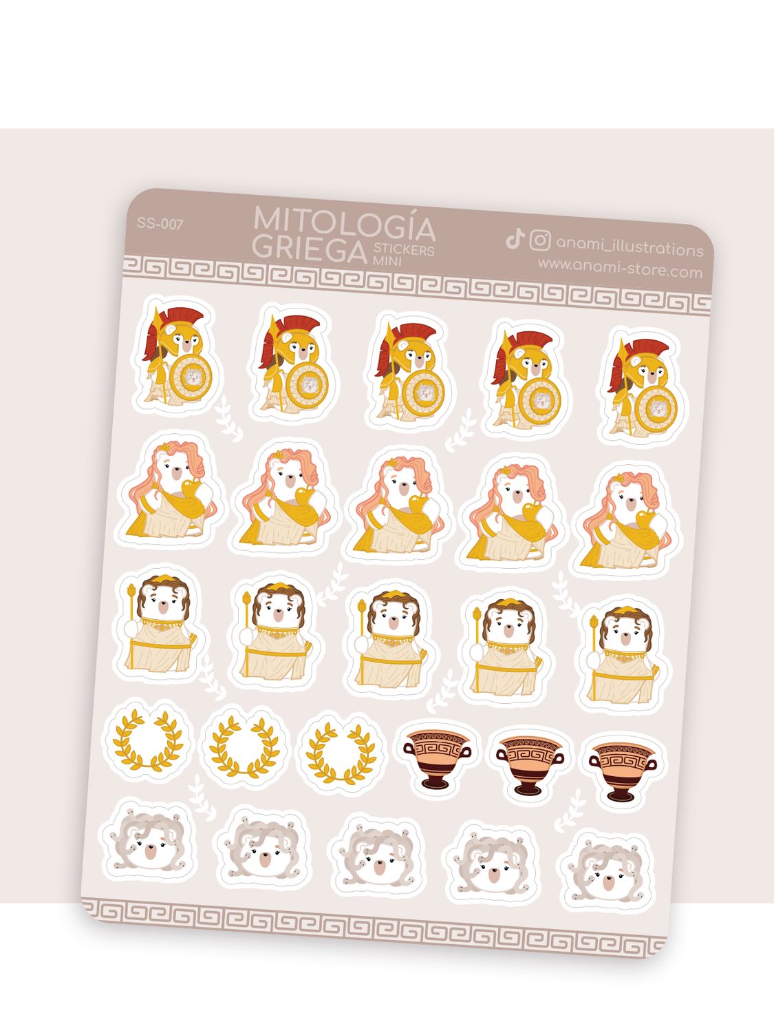 Hojas de stickers pequeñas de Mitología Griega