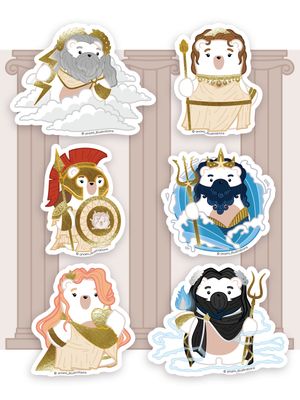 Stickers individuales con Foil de Mitología Griega