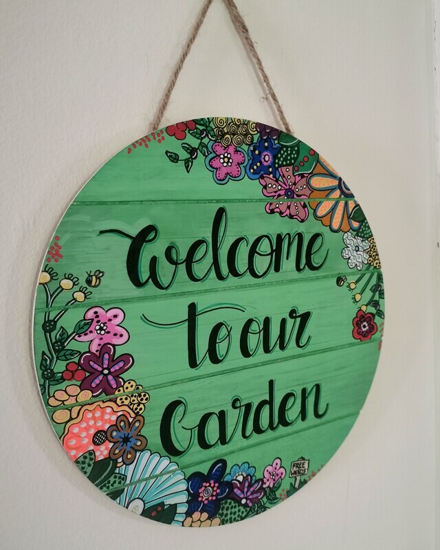 Garden welcome plaque