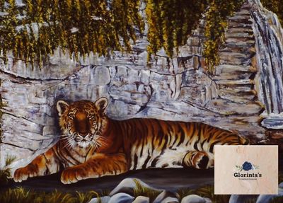 Relaxing Tiger (4x6) Reproduction