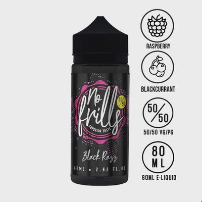 No Frills Black Razz 50/50 80ml Shortfill