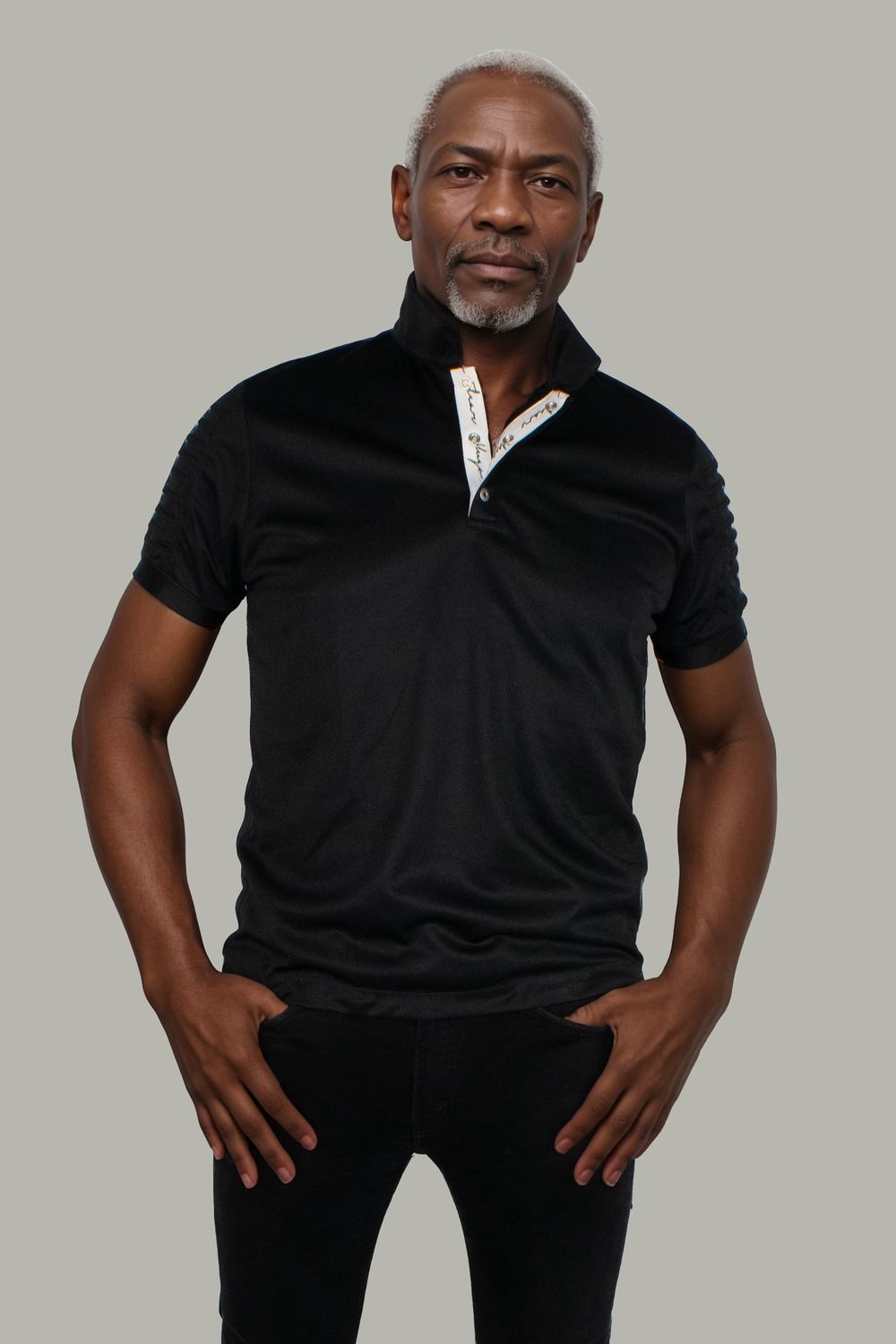 Dennis Shirt | Poly Spandex, Colour: Black, Size: 1