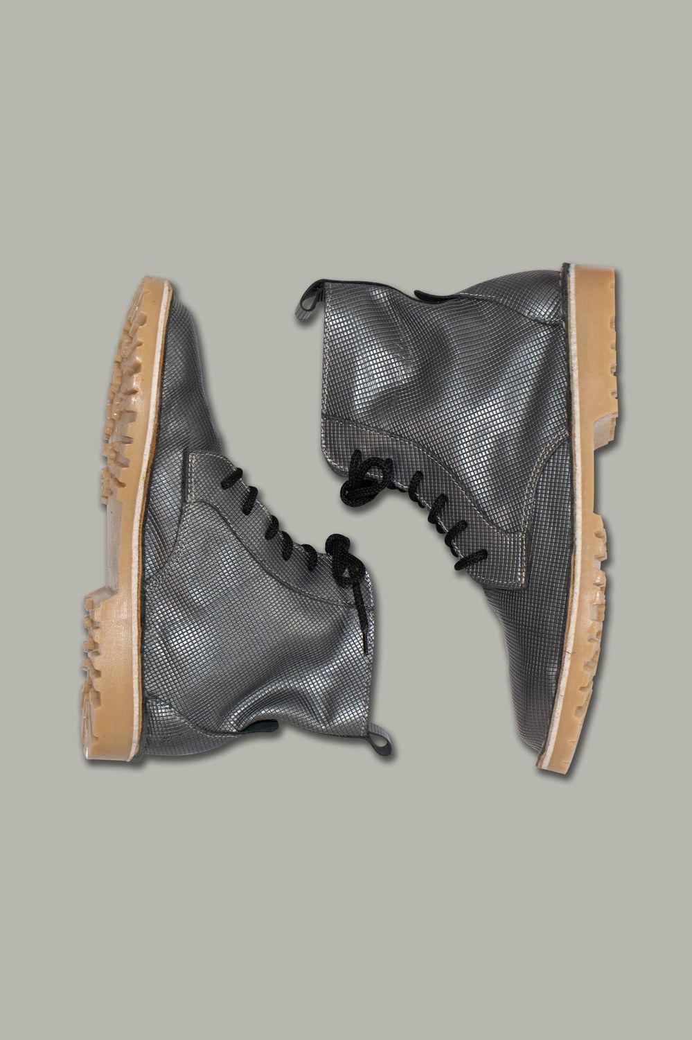 Lace-Up Boots | Embossed Leather