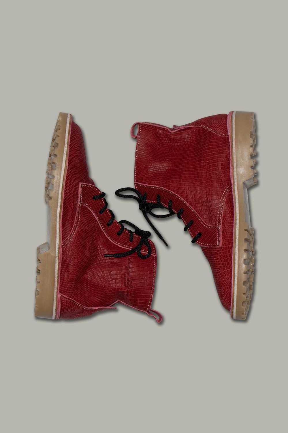 Lace-Up Boots | Embossed Leather