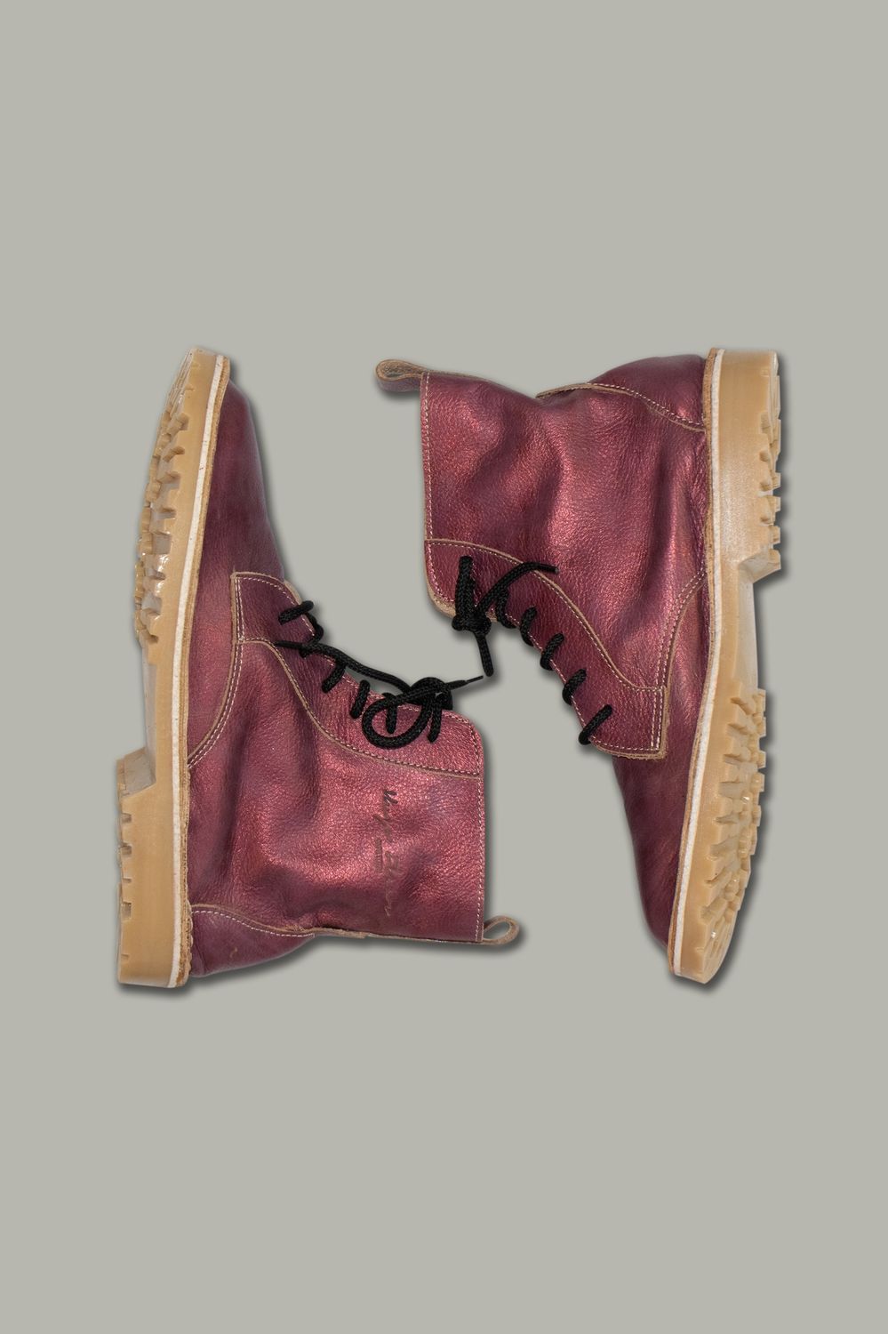 Lace-Up Boots | Embossed Leather