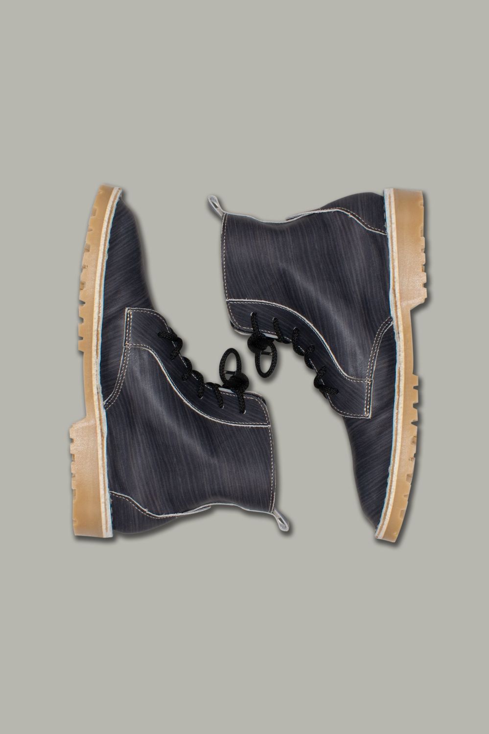 Lace-Up Boots | Embossed Leather